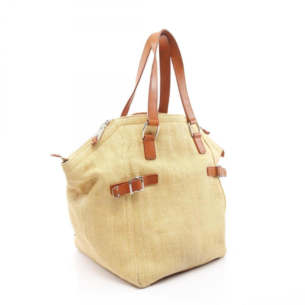 SAINT LAURENT Yves Rive Gauche Downtown Bag leather raffia yellow brown - Picture 2 of 8